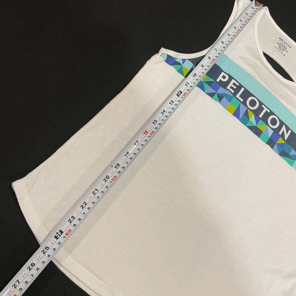 ~ Peloton Sm Spring Geo Tank Slash-Back Top Logo Accents Multicolor Small Womens - Picture 7 of 15
